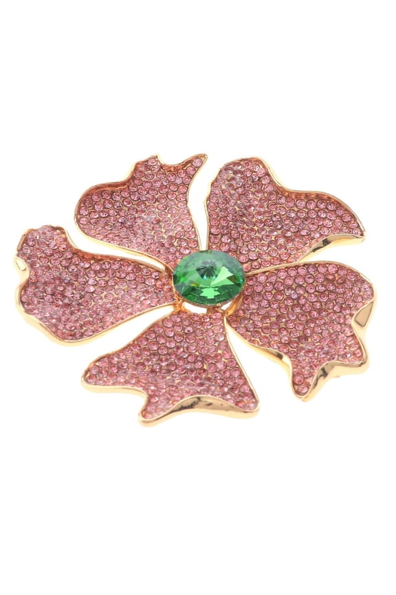 Large Crystal Flower Brooch