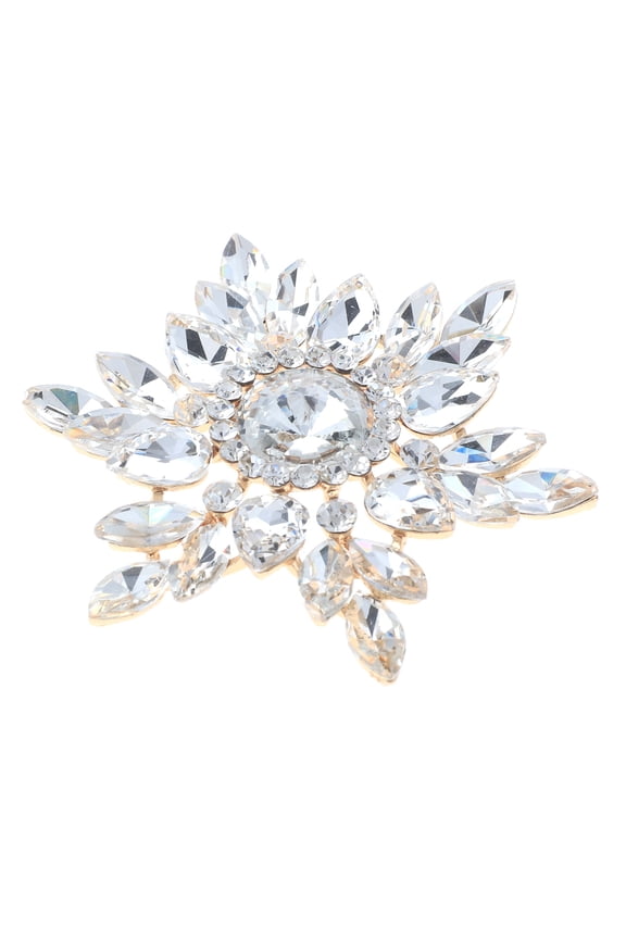 Large Crystal Flower Brooch