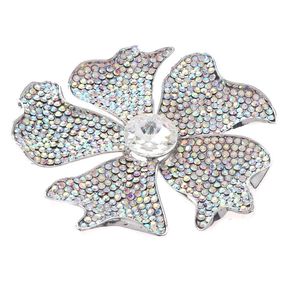 Large Crystal Flower Brooch