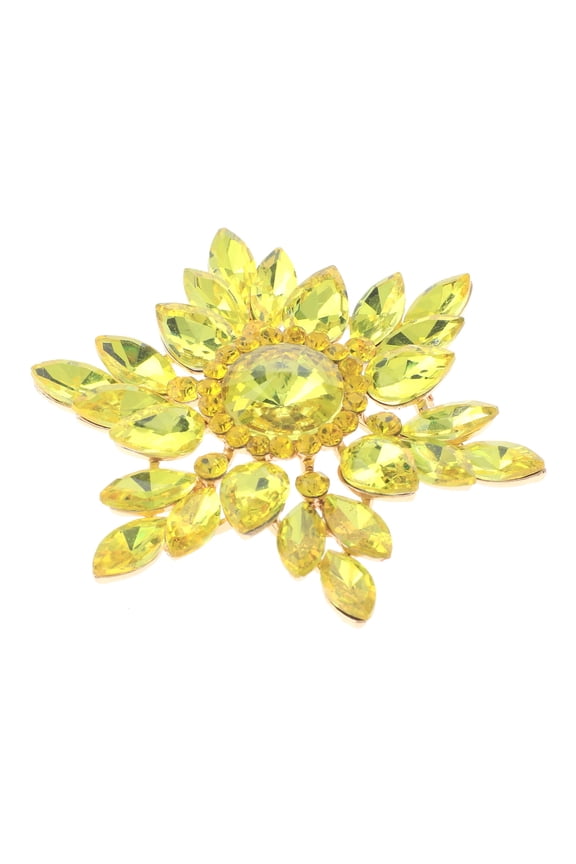 Large Crystal Flower Brooch