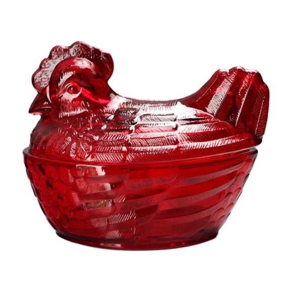 Large Crystal Glass Candy Jar - Handcrafted Art Glass Decorative Storage Jar for Snacks, Sweets, or Dried Fruits - Stylish Home Decor - Perfect Gift for Housewarmings and Special Occasions,Red