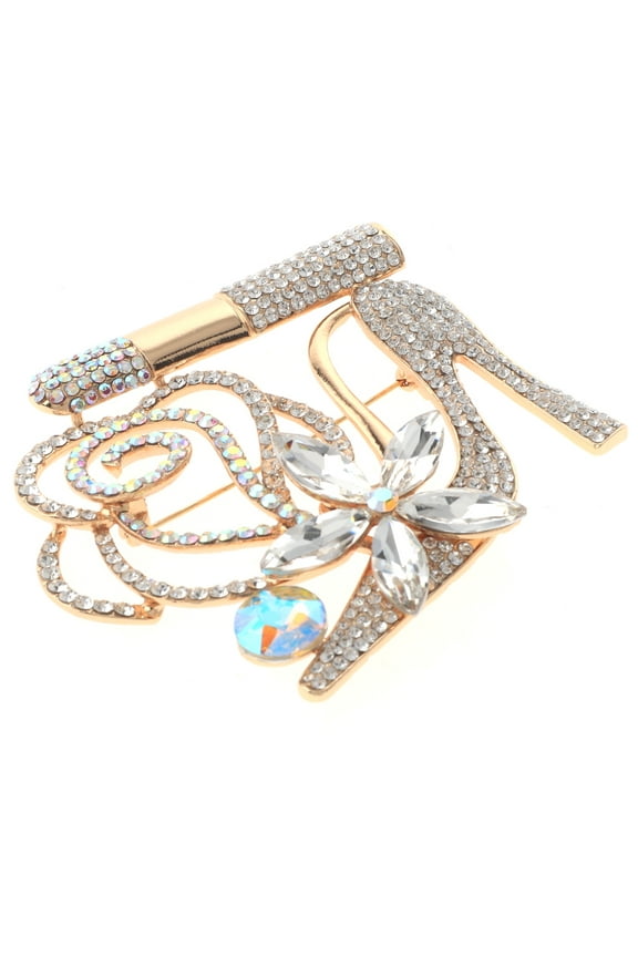 Large Crystal High Heel Shoe Brooch