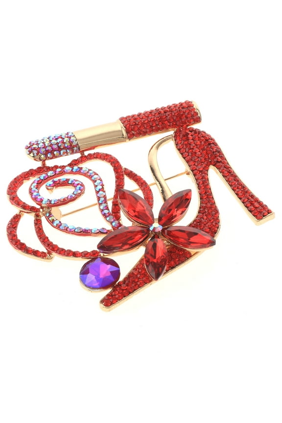 Large Crystal High Heel Shoe Brooch