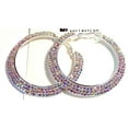 thumbnail image 1 of Large Crystal Hoop Earrings Iridescent Rhinestone Earrings 2.5 inch, 1 of 1