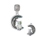 thumbnail image 1 of Large Crystal Owl Sitting on Black Moon - Best Friend Charm Bead, 1 of 1