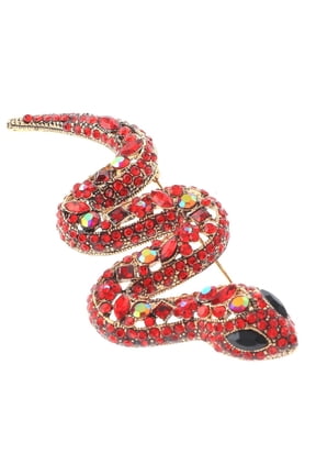 Large Crystal Snake Brooch
