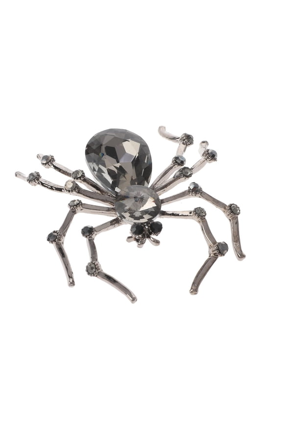 Large Crystal Spider Brooch