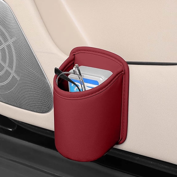 Large Cup Holder for Car Door, Clip On Bottle Holder with Scratch Resistant Leather, Universal Fit Storage Organizer Accessories for Back Seat, Water Cup, Big Drinks, Beverages