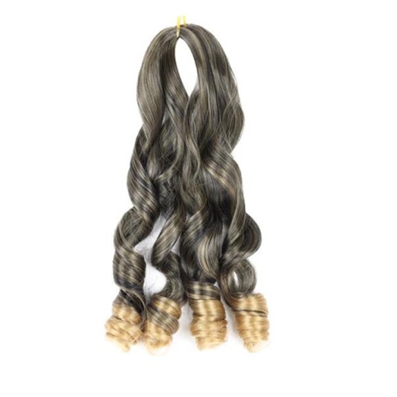 Large Curl Wig - Big Wave Braid Wig, Double Ponytail Extensions, 20 Inch Faux Locs Crochet Hair, Hand-Made, Lightweight, Natural Black, Soft Synthetic Fiber, Long-Lasting, Easy Install Hair Extensio