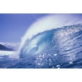 thumbnail image 1 of Large Curling Glassy Wave, Slight Glimpse Of Land. Poster Print (19 x 12), 1 of 3