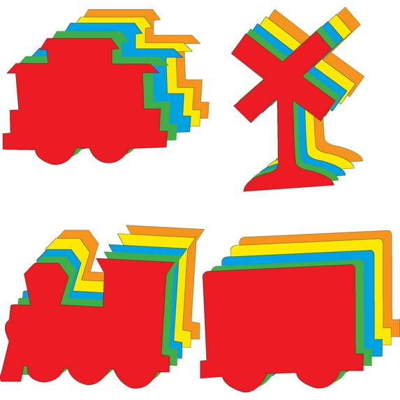 SHAPES ETC.  Large Cut-Out Set - Assorted Color Train