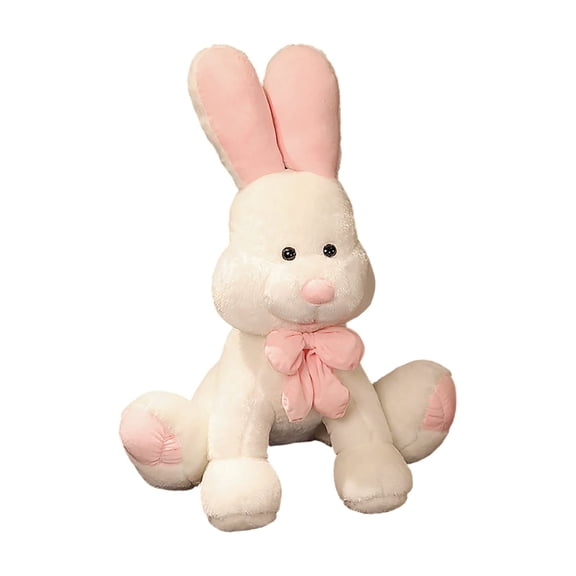 Large Cute Easter Bunny Rabbit Plush Toy Soft Stuffed Animal Doll Fluffy Huggable Home Decor Accent for Sofa Bed Living Room Daily Companion 50cm(Beige)