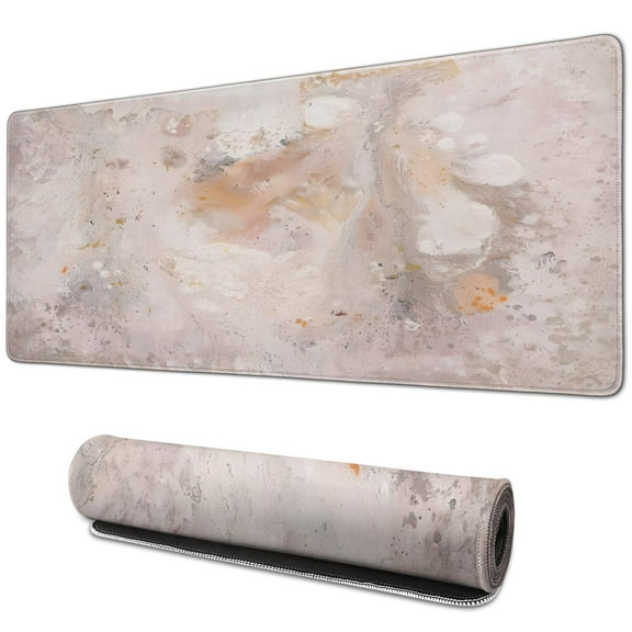 Large Cute Pink Mouse Pad - Rose Gold Marble Desk Mat for Your Home Office or School