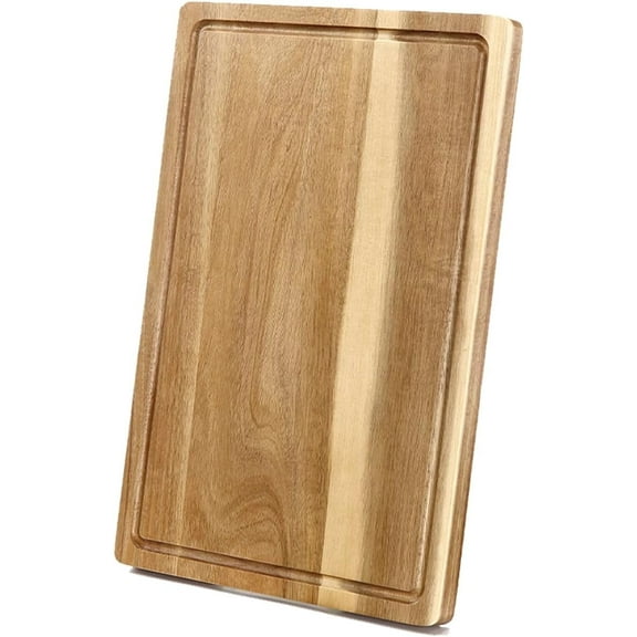Large Cutting Boards for Kitchen, Acacia Wood Cutting Board with Juice Groove & Handles, 18x12 In Butcher Block Cutting Board, 1" Thick Chopping Board, Charcuterie Cheese Serving Tray