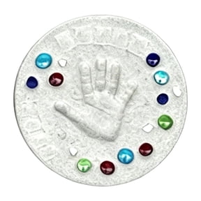 Large DIY Stepping Stone Kit Mother's Day DIY Handprint Gift Kit Handprint Stepping Stone Family Keepsake Craft with Letter Stamps Colored Stones
