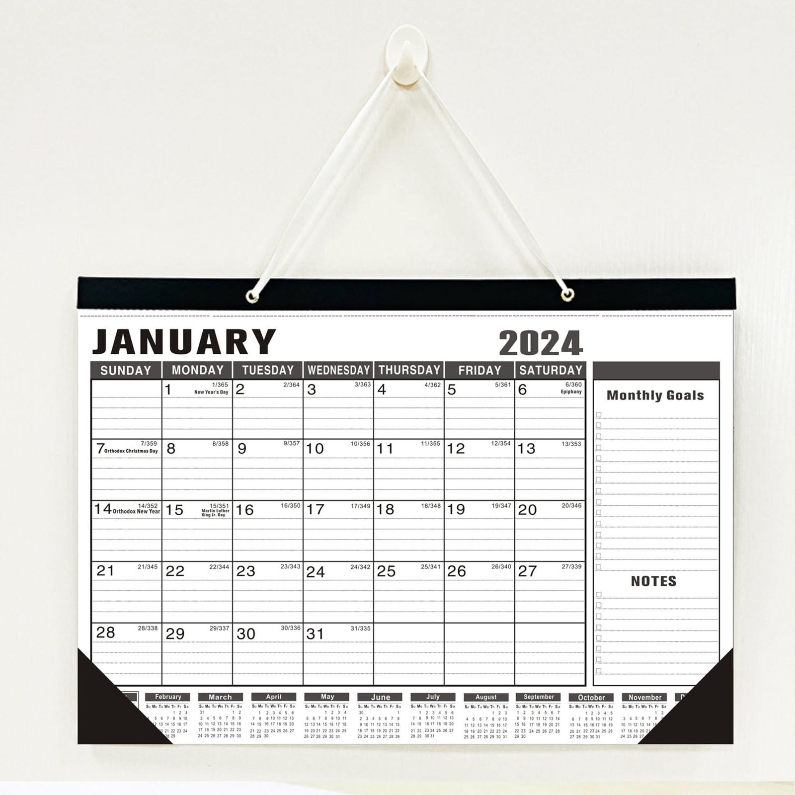 Large Daily Blocks 18 calendar planner to do list planner Month planner