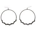 thumbnail image 1 of Large Dangle Hoop Earrings With Bead Accents Dark Silver-Tone, 1 of 2
