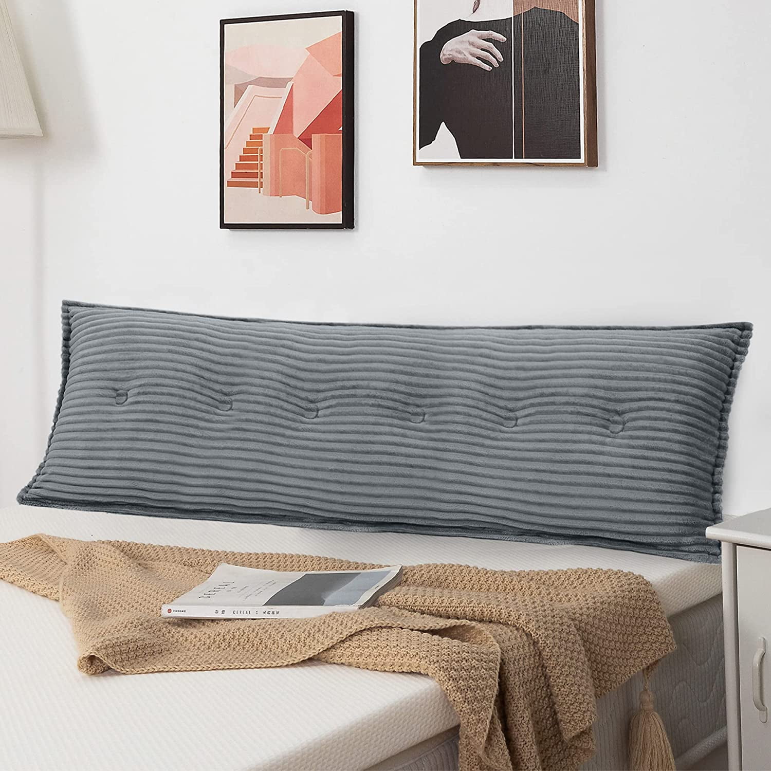 Large Daybed Pillow Bolster Headboard Pillow King, Day Bed Long Pillow