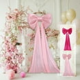 thumbnail image 1 of 20in Large Decorative Bow | Elegant Polyester Party Decor | Pink & Hot Pink | Wedding Holiday Event Wall Ornament | 19.69x14.96in | Classic Festive Accent, 1 of 6