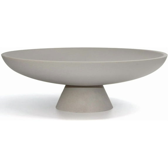 Large Decorative Bowl, Modern Resin Pedestal Bowl for Home Decor, Stylish Fruit Bowl for Kitchen Counter, Chic Key Holder for Entry Table, Grey