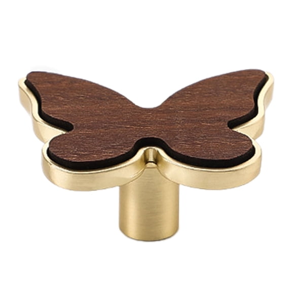 Large Decorative Doorstop Cabinet Knobs Dresser Drawer Pulls Cupboard Handle Hole Alloy Base With Walnut