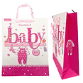 thumbnail image 1 of Large Decorative Gift Bag You Have A Baby Girl, Baby Themed Illustrations, Hearts, Ribbon Handles, Spacious, Sturdy Design for Baby Shower, Newborn Girl Gift, Pink, 1 of 1