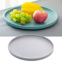 Large Decorative Tray for Coffee Table Ottoman Decorative Round Trays Tray for Dining Room Living Room Farmhouse DecorMelamine plate imitation porcelain round plastic vegetable plate fruit plate gray