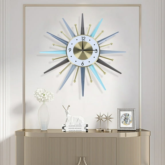 Large Decorative Wall Clock Modern 23" Wall Clock for Living Room Non Ticking