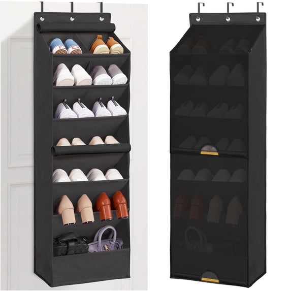 Large Deep Pocket Over the Door Shoe Organizer, Black