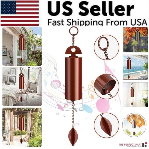 Large Deep Resonance Wind Chimes - Serenity Metal Bell Hero Style Outdoor & Home Decor, Calming Low-Tone Harmony for Patio, Garden, Porch & Zen Spaces