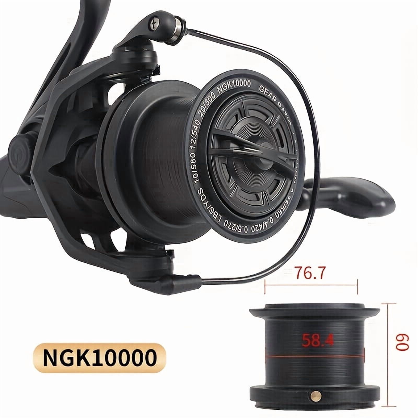Large Deep Sea Fishing Reel 10000 Series Spinning Reel Durable Metal Construction High Line Capacity Saltwater Fishing Reel For Big Game Ocean Fishing