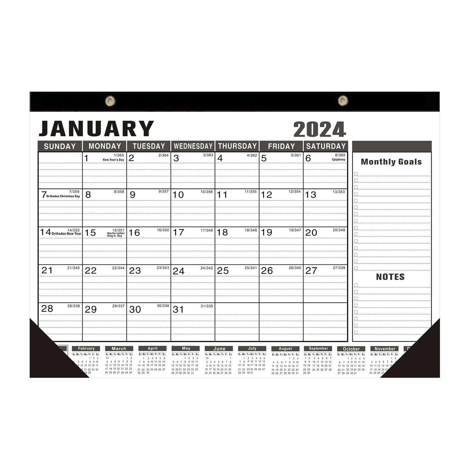Large Desk Calendar 202518 Months from Jan. 2025 through June. 2026