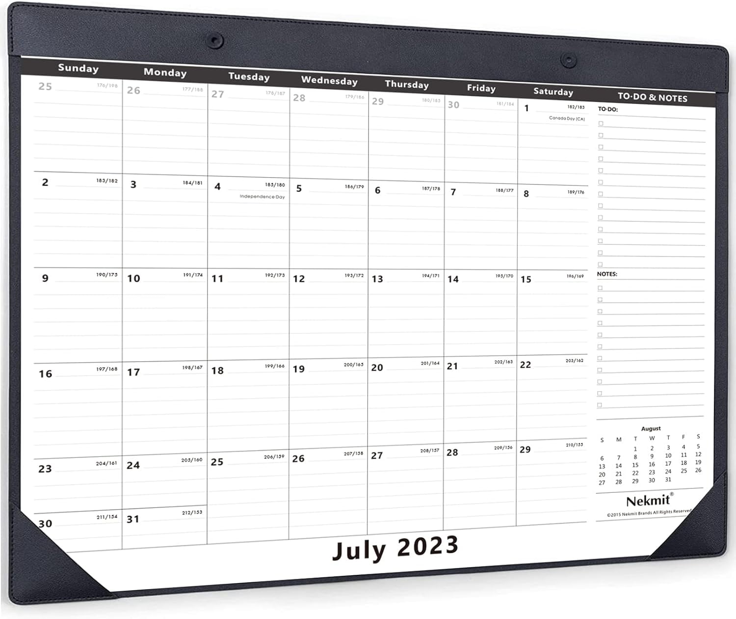 Large Desk Calendar With Leather Desk Pad, Big Desk Blotter Calendar 21