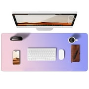 Large Desk Mat, Non-Slip Rubber Desk Pad Mat Protector for Mouse and Keyboard, Pink Purple Gradient Mousepad with Stitched Edges for Gaming and Office Desk Accessories, 31.5×11.8 Inches