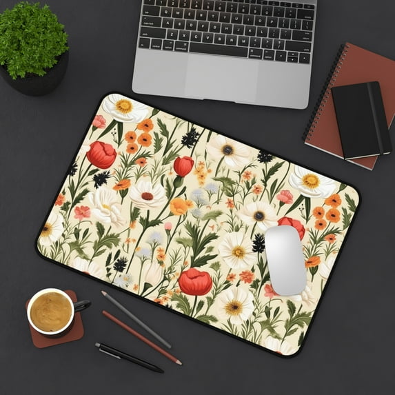Large Desk Mat for Keyboard and Mouse, Cottagecore Aesthetic Desk Pad