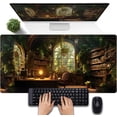 thumbnail image 1 of Large Desk Mouse Pad Enchanted Library Desk Mat, Extended Gaming Mouse Mat, Office Home Keyboard Pad, Magical Forest Computer Mats XXL, Full Desktop Mat Aesthetic PC Accessories 31.5" x 15.75", 1 of 6