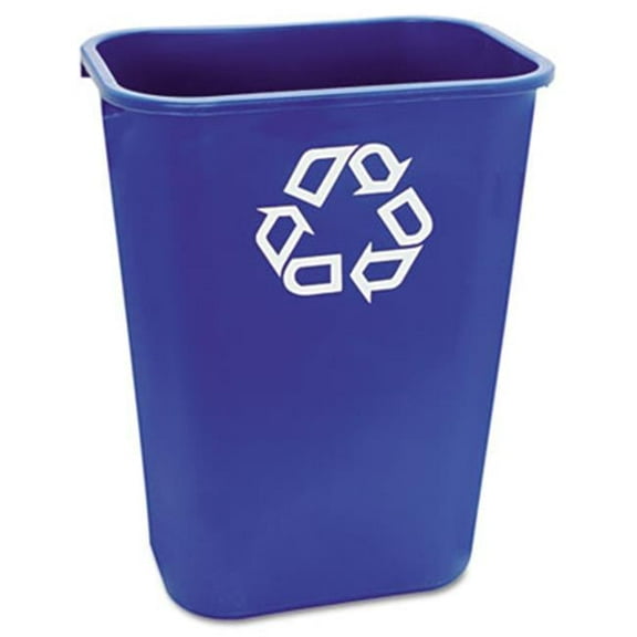 Large Deskside Recycling Container - Blue - 41.25 qt - Rectangular Design