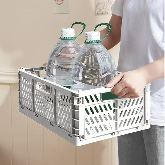 Large Desktop Folding Basket Snack Stationery Sorting Storage Box Cosmetics Fruit Container for Office Home Plastic Bin Large Storage Basket