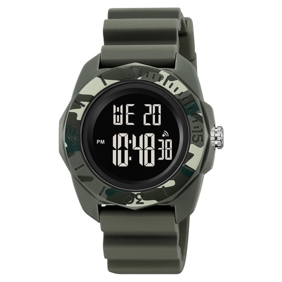 Large Dial Luminous Sports Digital Watch, Multifunction Waterproof Mens Chronograph Wristwatch, Alarm Stopwatch Electronic Timepiece for Outdoor Workout Daily Casual