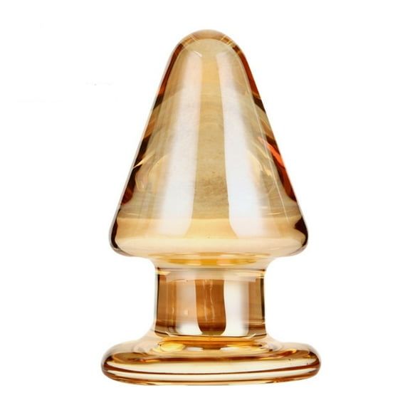 Large Diameter Golden Crystal Glass Curved Massager Personal Massage Wand