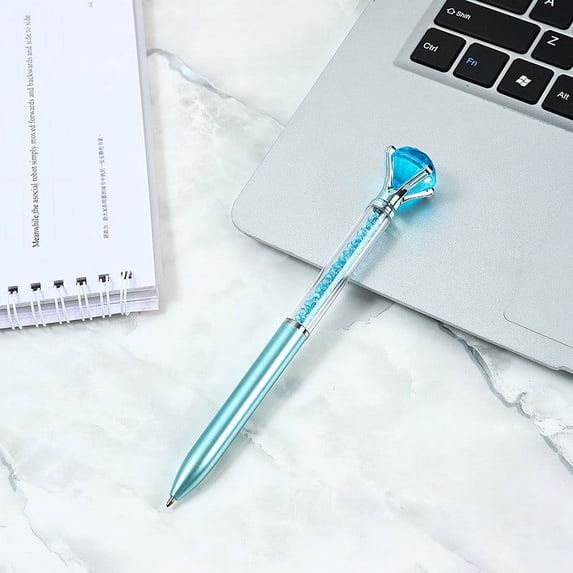 Large Diamond Ballpoint Pen, Colorful Crystal Flash Retractable 0.5mm Fine Point, Ergonomic Silica Grip, Fast-Dry Ink, 1ml Single Pack