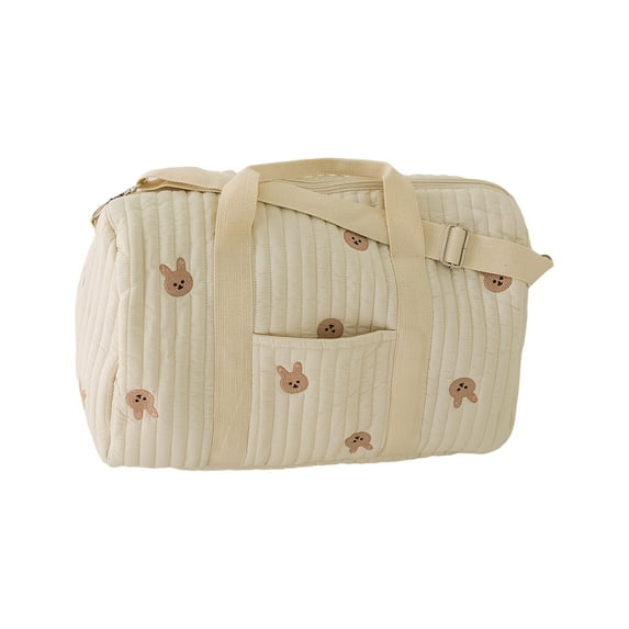 Large Diaper Bag Tote, Cute Diaper Bag Puffer Travel Diaper Bag with Long Stap Hospital Bag Maternity Bag Nurse Bag 19*9.5*11in