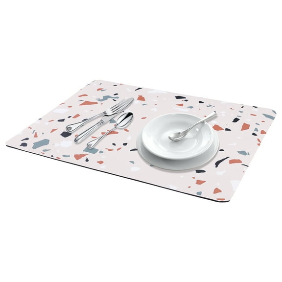 Large Diatomaceous Stone Dish Drying Mat, Pattern Quick Dry Dish Drying Mats for Kitchen Counter, Dishes, Cups, and Utensils Colorful 15.7*11.8 inch