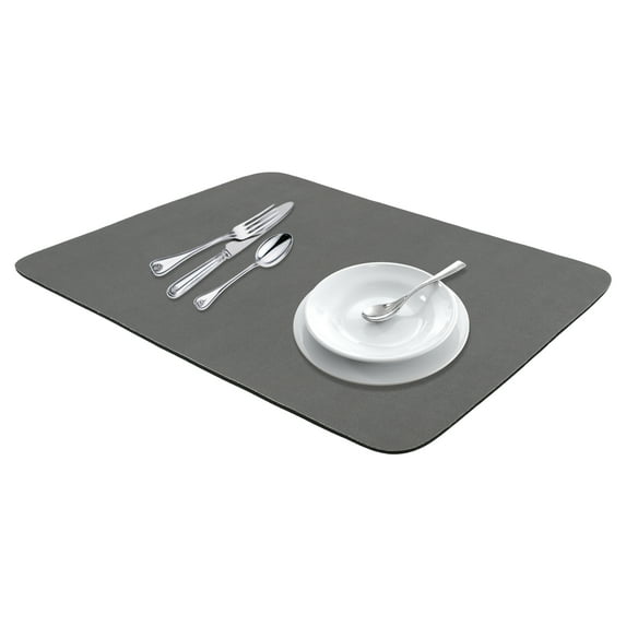 REGALWOVEN Large Diatomaceous Stone Dish Drying Mat, Quick Dry Coffee Mat for Kitchen Counter, Dishes, Cups, and Utensils Gray 19.7*15.7 inch