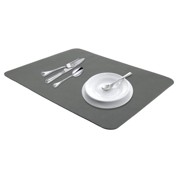 Large Diatomaceous Stone Dish Drying Mat, Quick Dry Kitchen Drying Mat for Countertop Dishes, and Utensils Black 19.7*15.7 inch