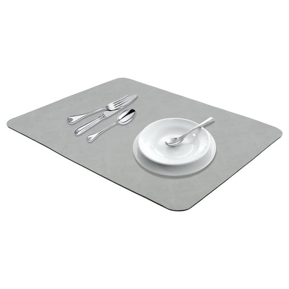 Large Diatomaceous Stone Dish Drying Mat, Quick Dry Kitchen Drying Mat for Countertop Dishes, and Utensils Grass Gray 19.7*15.7 inch