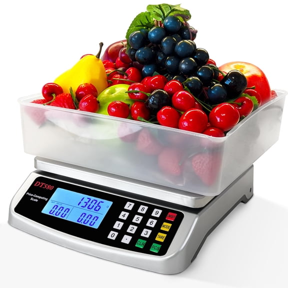 Large Digital Kitchen Scale 40kg 88lb Stainless Steel Price Computing Scale with LCD Display for Baking Cooking Meat Prep Parts Adapter Included