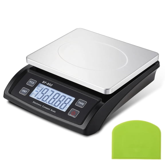 Large Digital Kitchen Scale 66LB 30kg Food Scale with Dough Scraper Stainless Bread Scale with LCD Display Commercial Weighing Devices for Baking Cooking(Black)