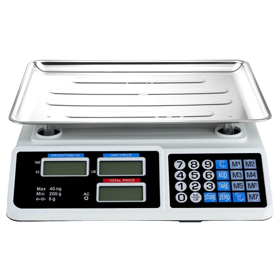 Large Digital Kitchen Scale 88LB/40KG, Electronic Price Computing Scale LCD Display, Digital Deli Scale, Electronic Counting Weight Scale
