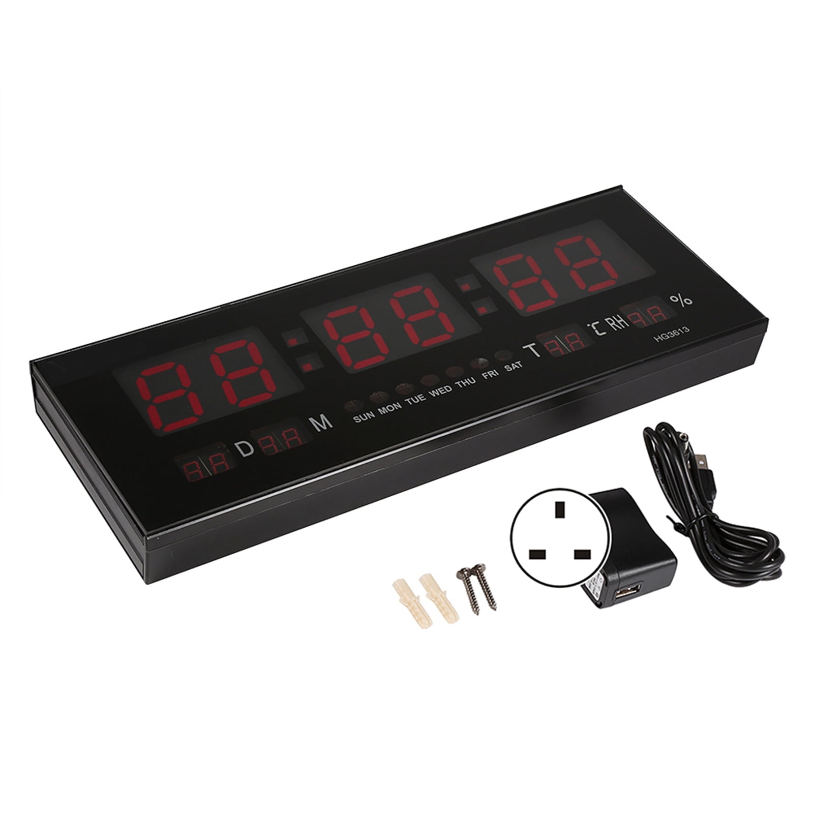 Large Digital LED Alarm Calendar Clock Jumbo Display Snooze Wall